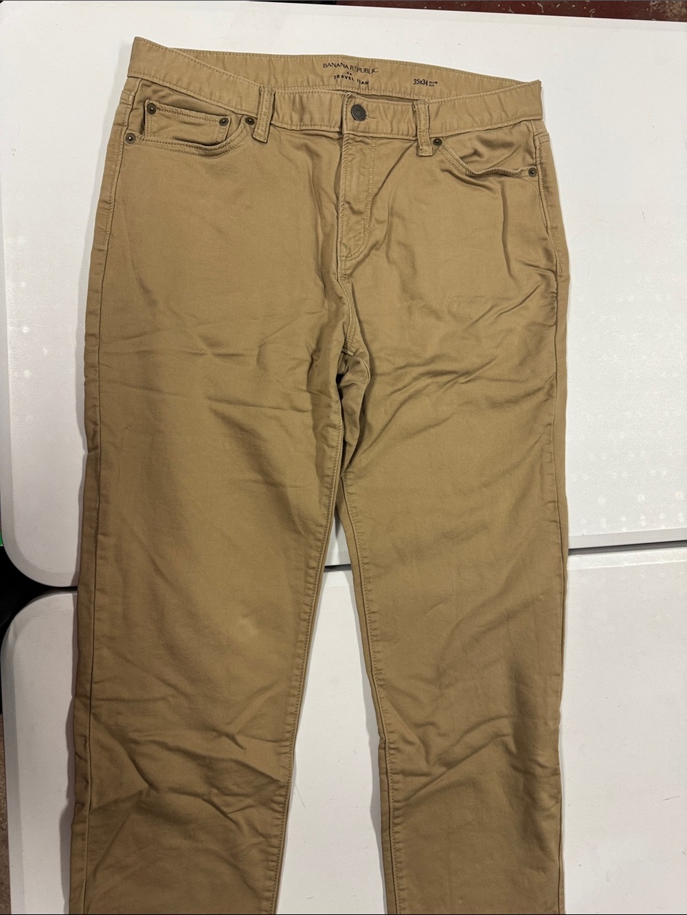 Banana Republic Slim Fit Travel Jeans in Tan 35x34